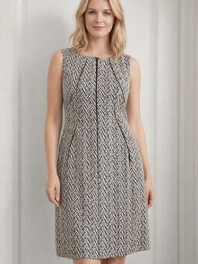 Calvin Klein Sleeveless Black and White  Shift Dress